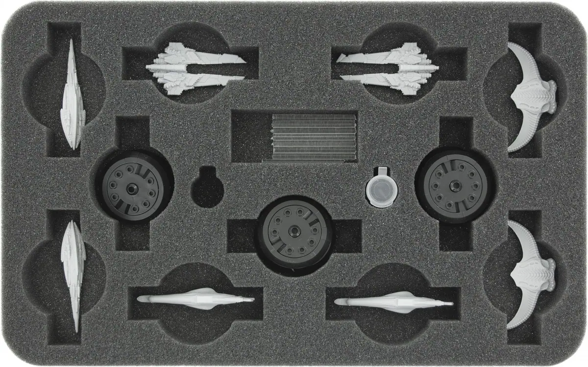 HS030DF09 30 mm half-size foam tray for Dropfleet Commander - Corvettes + FREE capsule for pegs