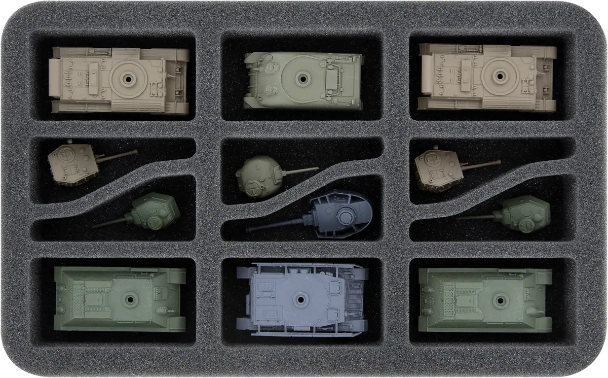 HS035A017 Feldherr foam tray for Flames of War - 6 tanks - medium bases