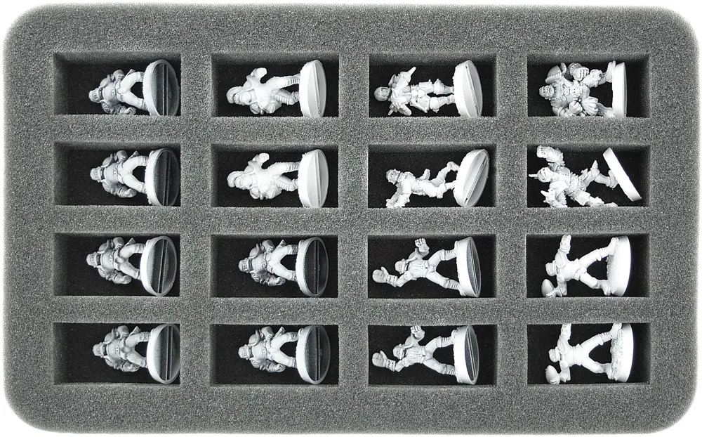 HS035BB01 35 mm half-size foam tray for 16 Blood Bowl miniatures