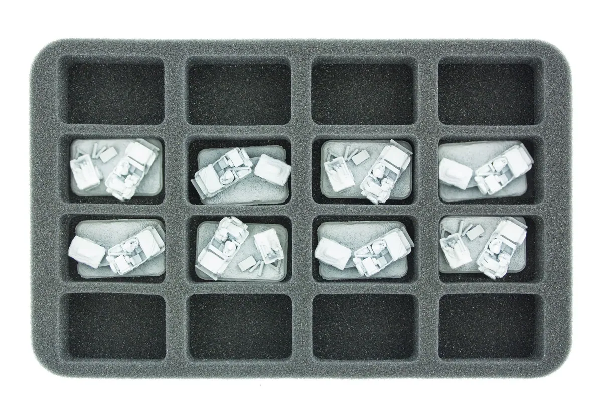 HS035BF05BO Feldherr Foam Tray with 16 compartments for Flames of War - Medium Bases