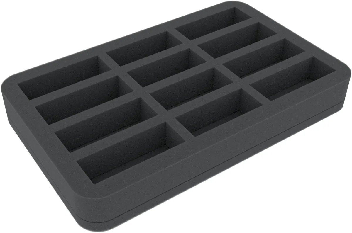 HS035I003BO 35 mm Half-Size foam tray with 12 compartments