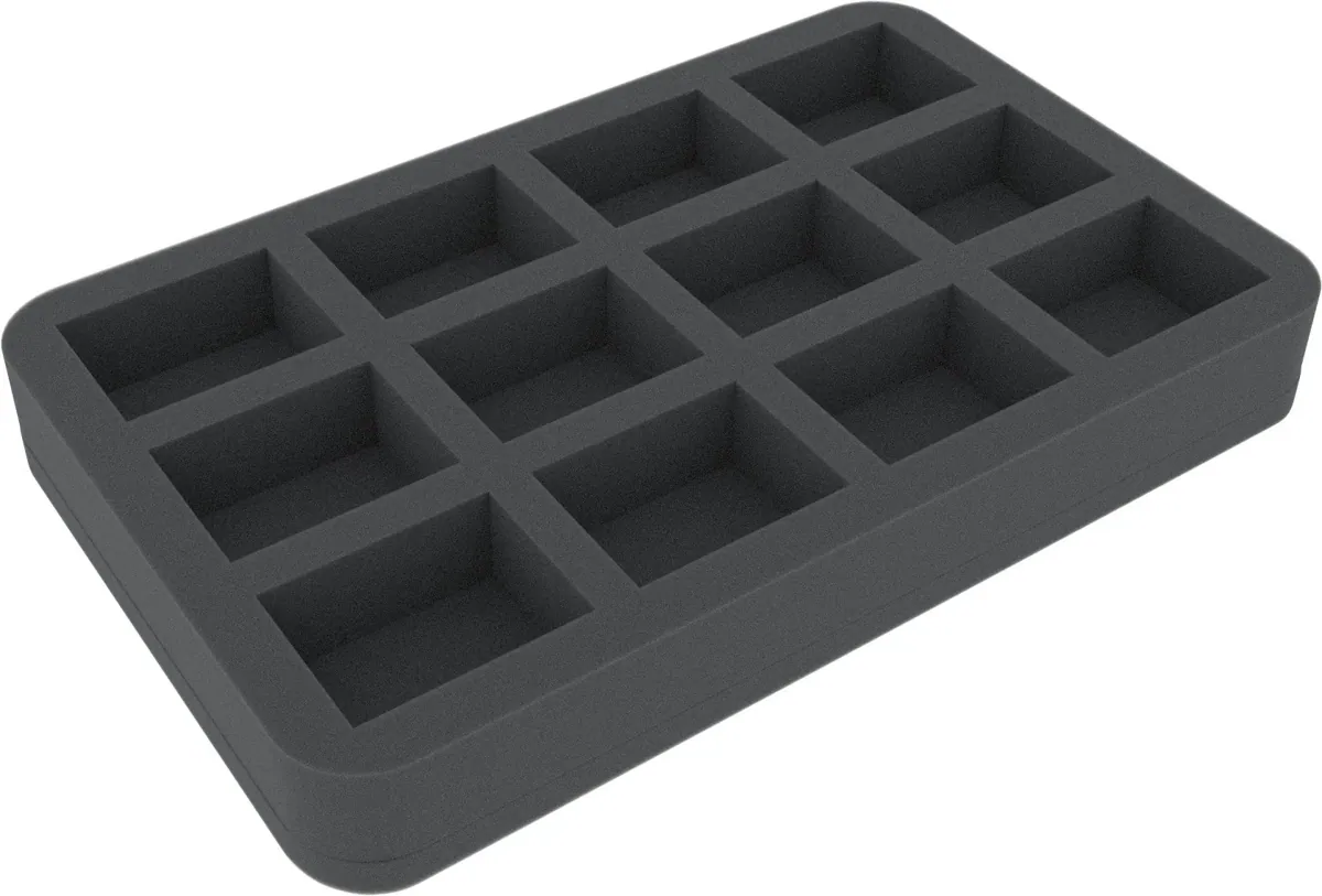 HS040I012BO 40 mm Half-Size foam tray with 12 compartments