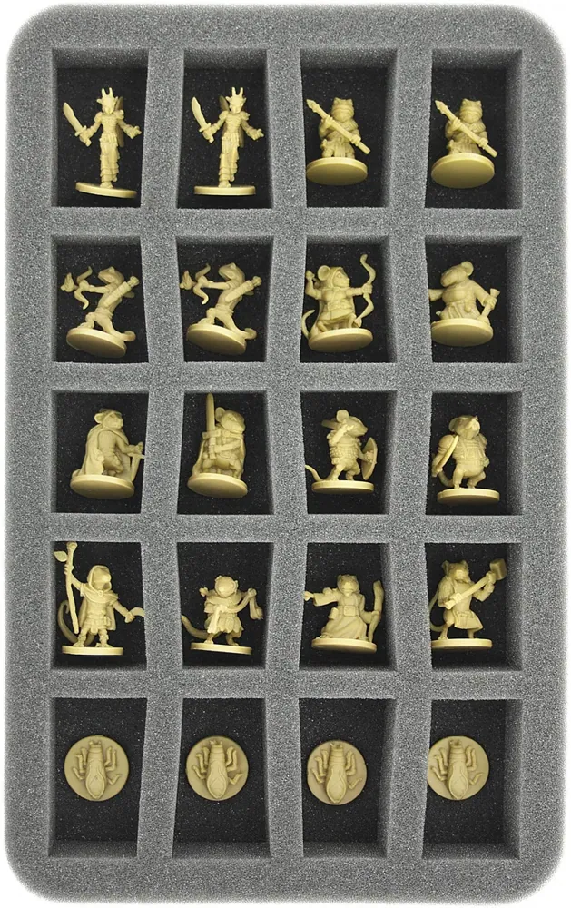 HS035MM01 35 mm Half-Size Foam Tray for 20 Mice and Mystics figures