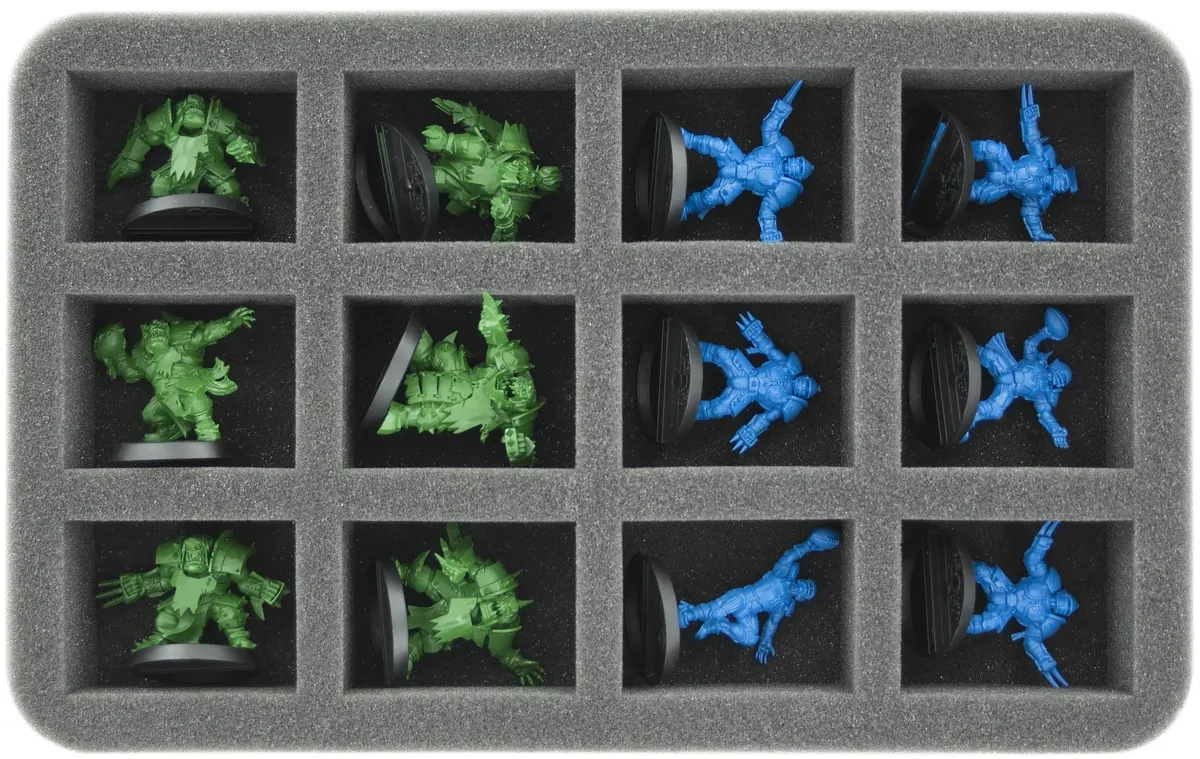 HS040BB06 40 mm half-size foam tray for 12 Blood Bowl miniatures - 2016 Edition