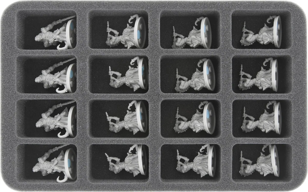 HS040BF05BO 40 mm half-size Figure Foam Tray with 16 compartments