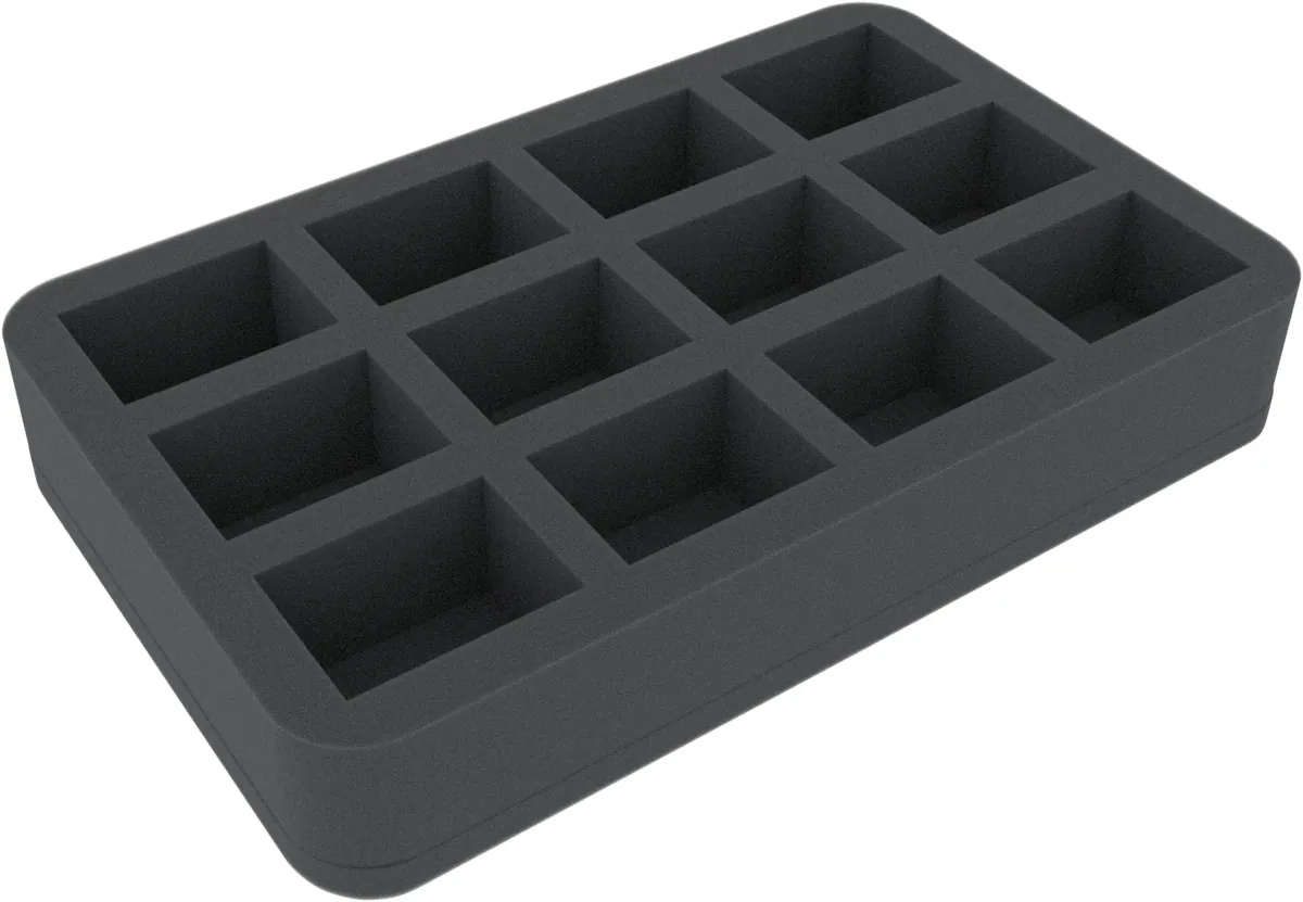 HS045I012BO 45 mm Half-Size foam tray with 12 compartments