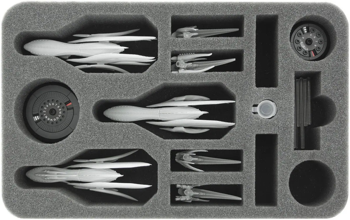 HS050DF07 50 mm half-size foam tray for Dropfleet Commander - Scourge Cruisers and Frigates + FREE capsule for pegs