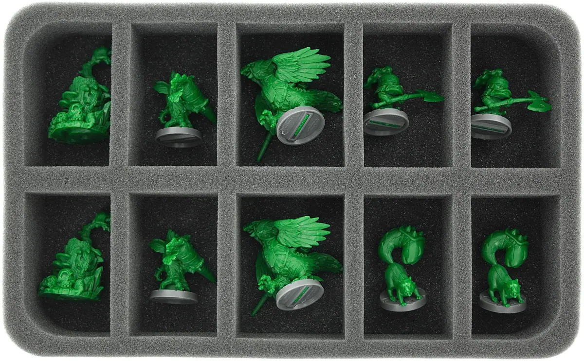 HS050SD02 50 mm Half-Size Foam Tray for 10 Super Dungeon Explore figures