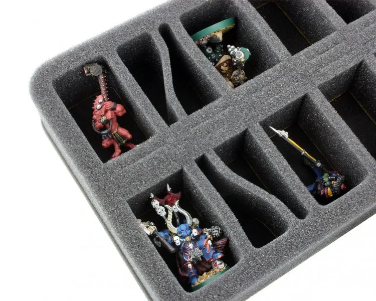 HS050WH20 50 mm half-size Figure Foam Tray with 16 slots