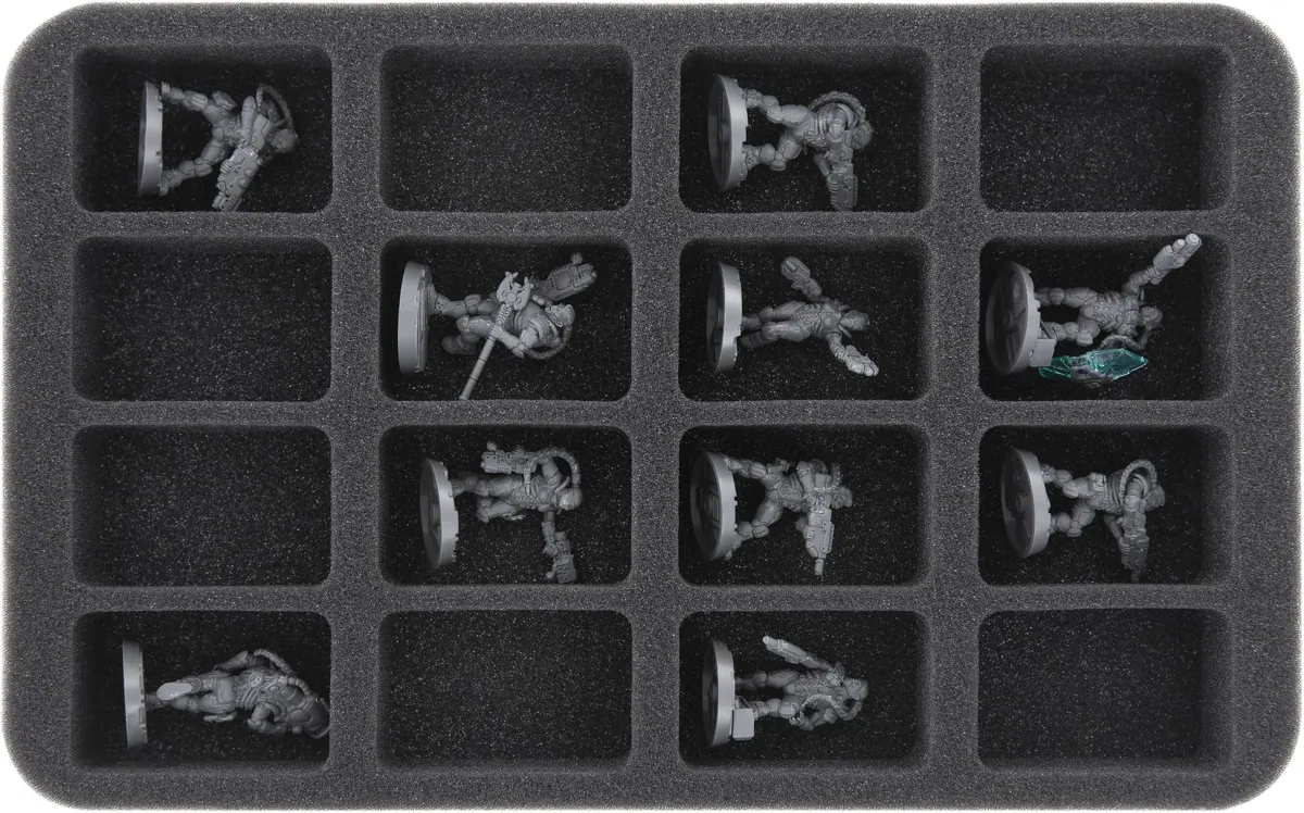 HS050WH21 50mm half-size Figure Foam Tray with 16 slots for Warhammer Necromunda