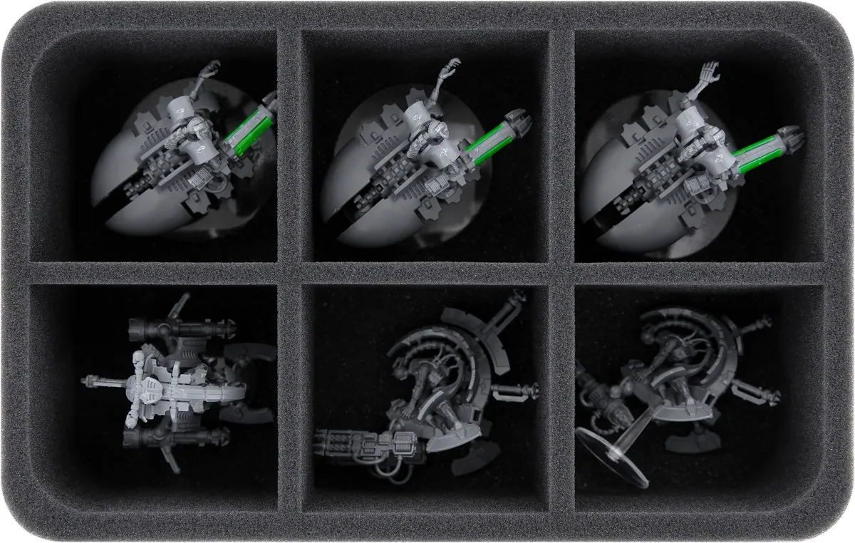 HS075A023 Feldherr foam tray for Necrons - 6 compartments
