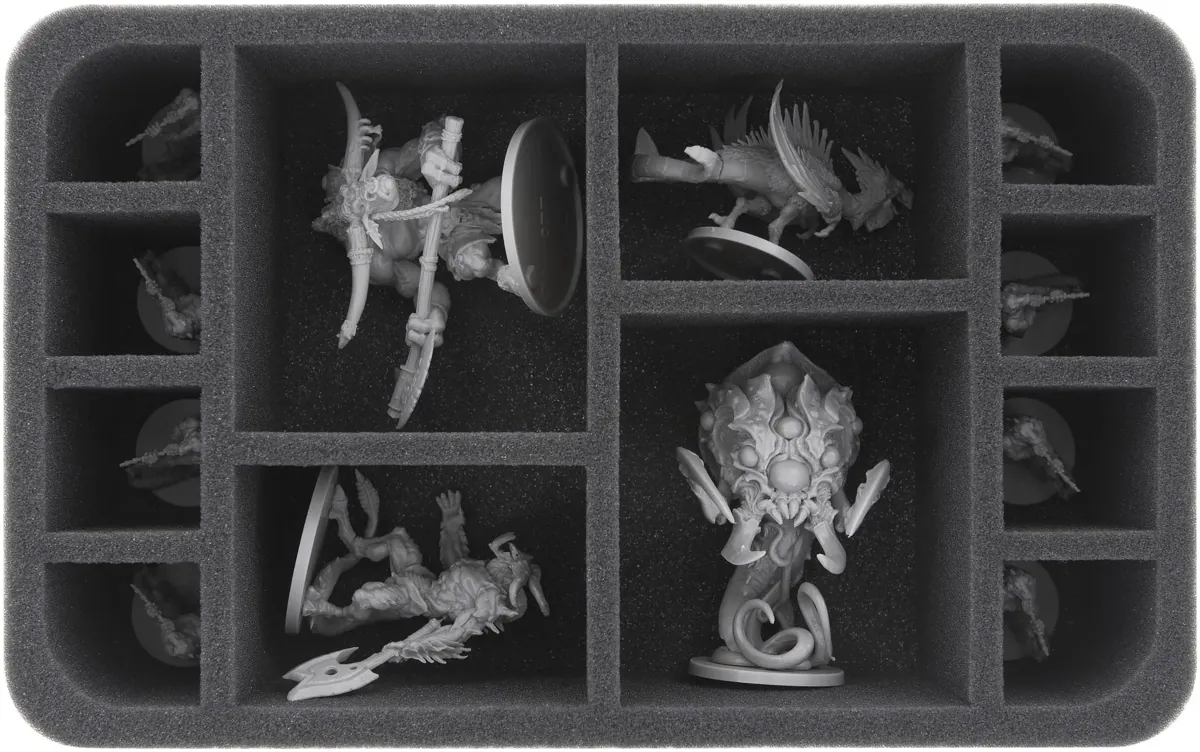 HS075MD06 75 mm half-size foam tray with 12 compartments for Massive Darkness