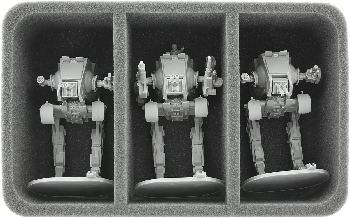 HS085IA09 85 mm half-size foam tray with 3 large compartments for Star Wars Imperial Assault Miniatures