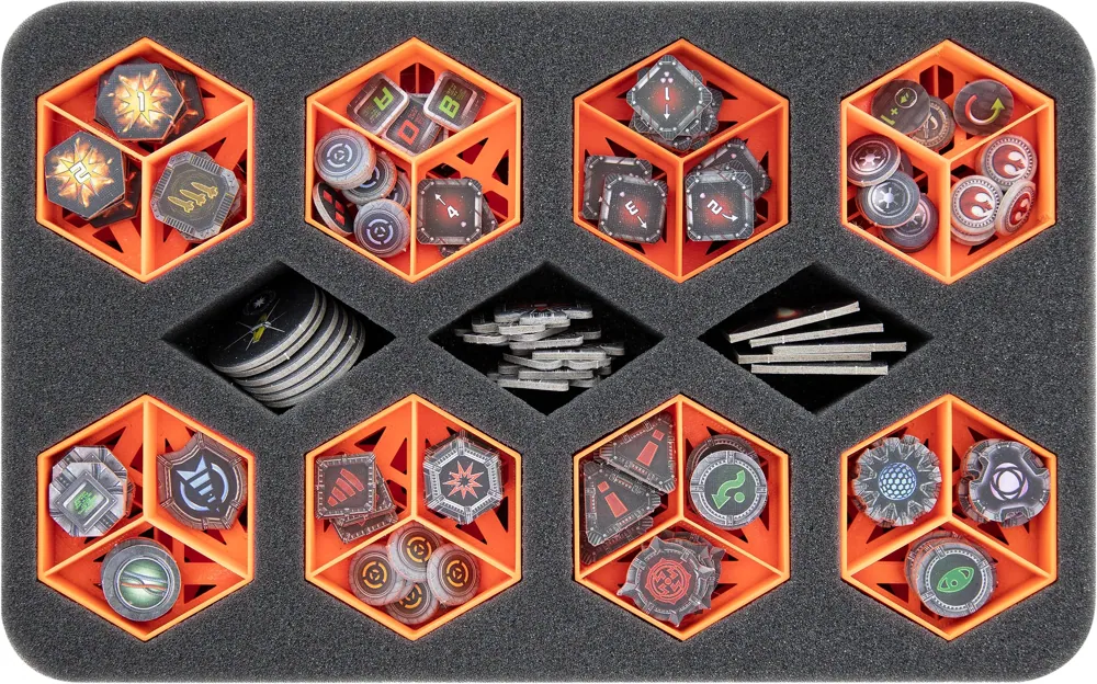 Feldherr Bundle with Half-Size foam tray + token holders for tokens and small game material