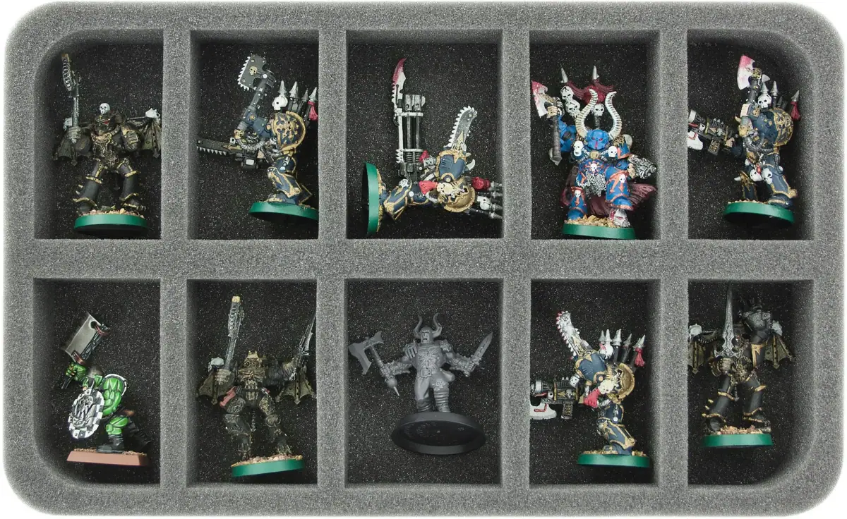 HS040WH17 half-size Figure Foam Tray with 10 slots for Warhammer