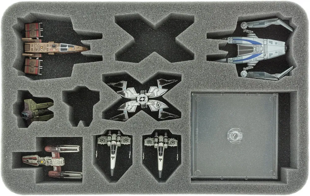 HSBV040BO foam tray for X-Wing StarViper, M3-A Interceptor, IG-2000, Z-95, Kihraxz fighter and Y-Wing