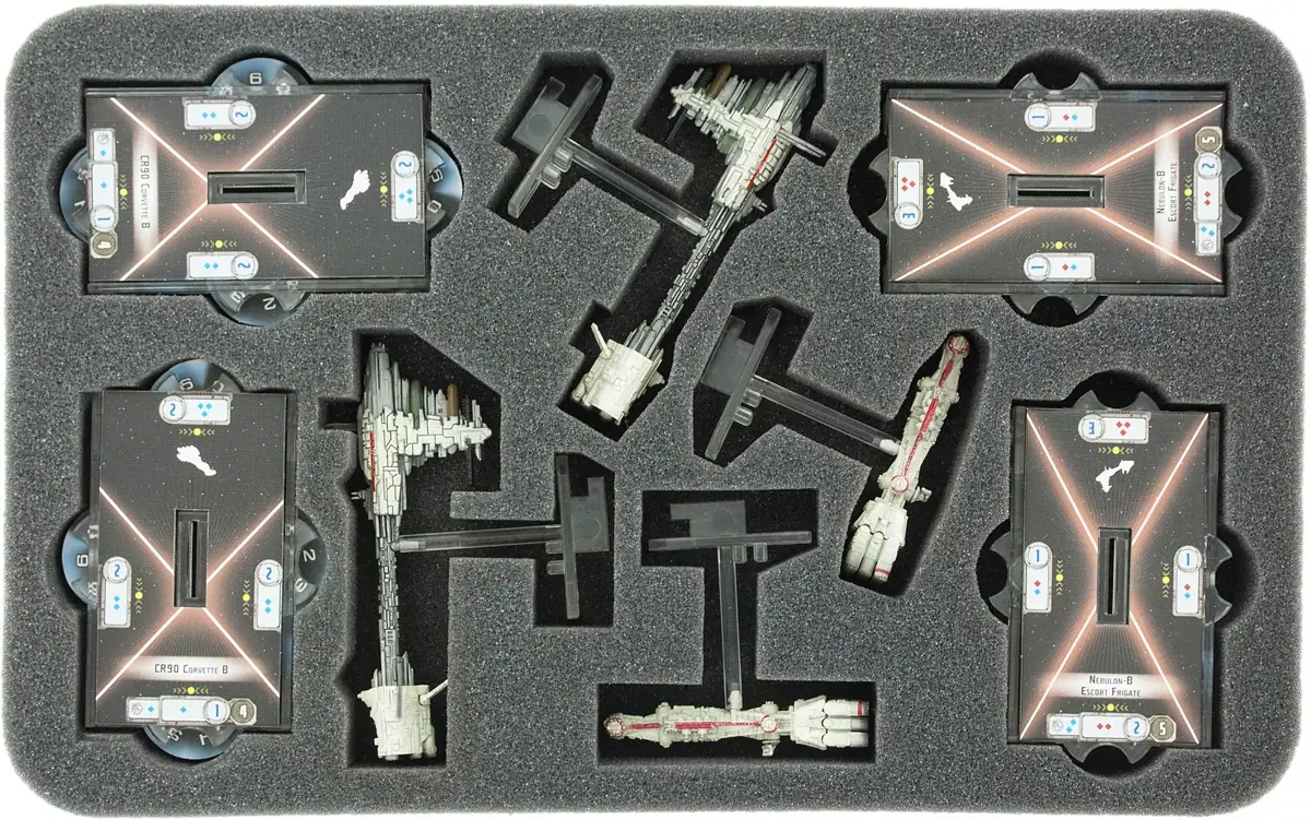 HSBX030BO foam tray for Star Wars Armada CR90 Corvette and Nebulon-B Frigate