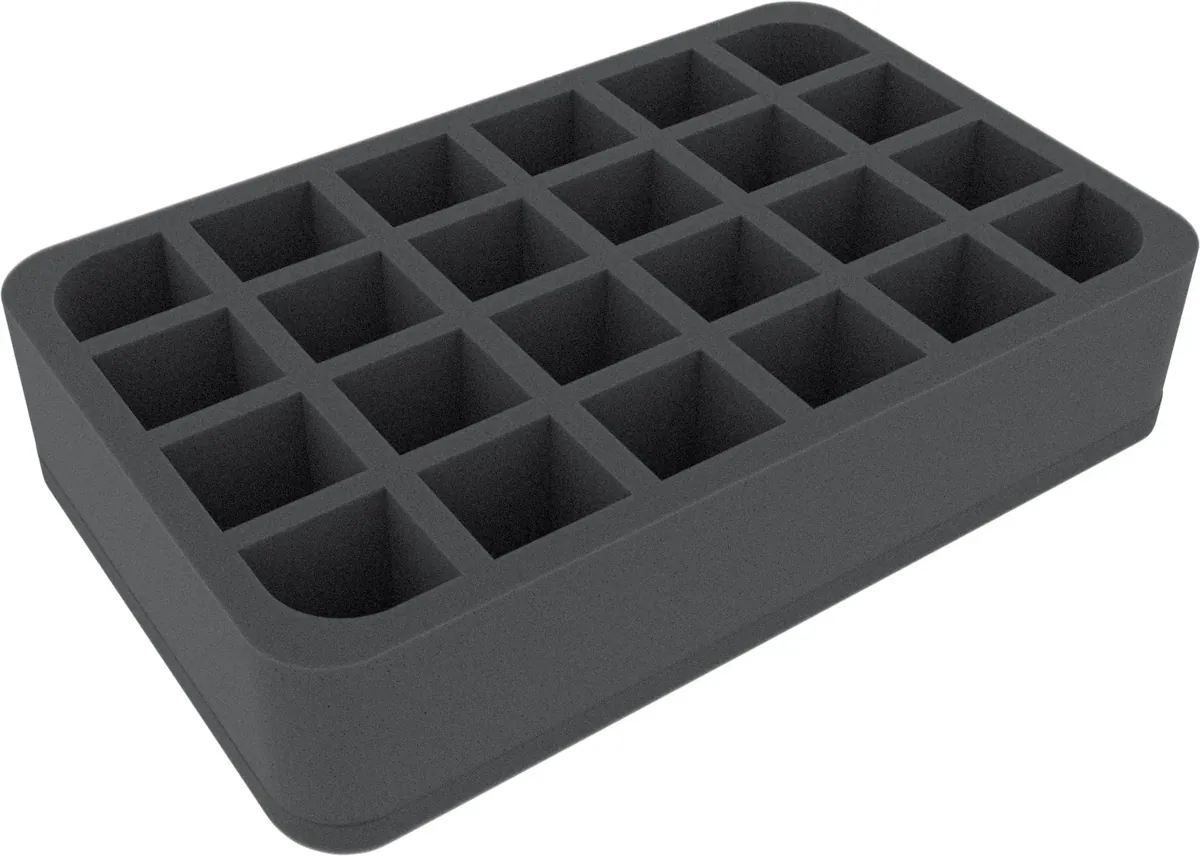 HSCS060BO 60 mm Half-Size foam tray with 24 compartments