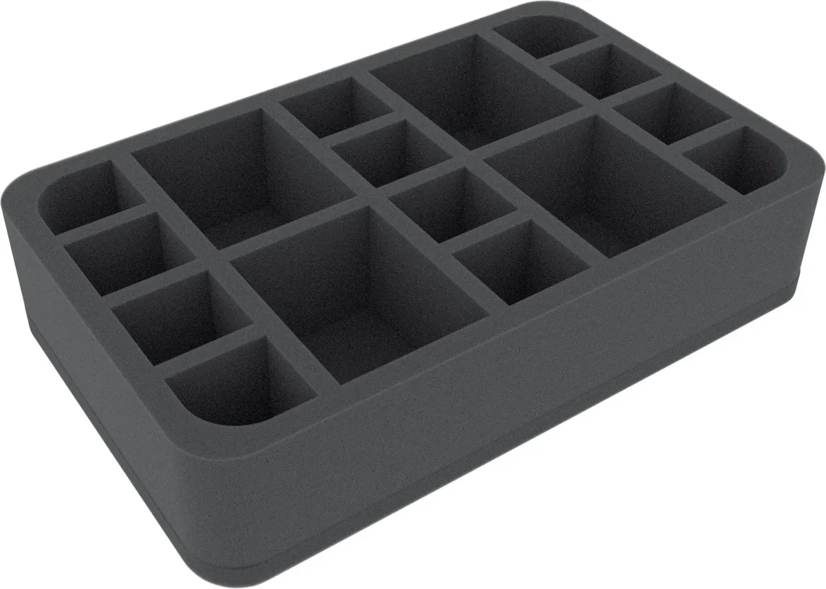 HSCU060BO 60 mm Half-Size foam tray with 16 compartments