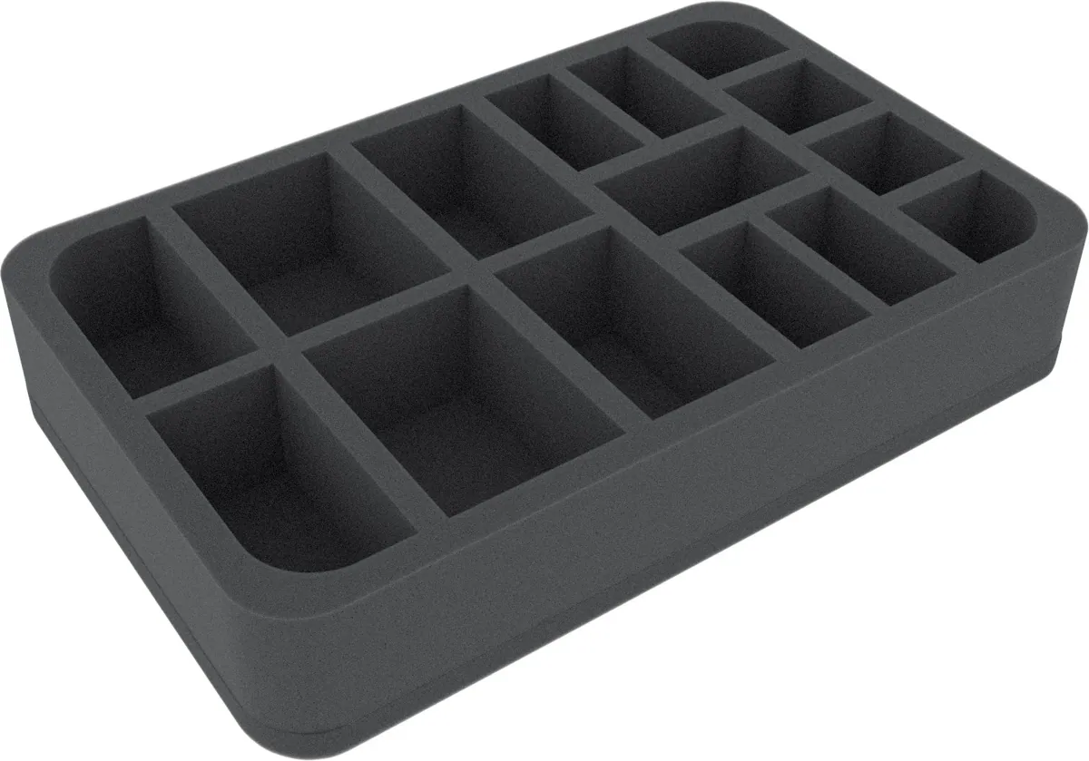 HSCV050BO 50 mm Half-Size foam tray with 15 compartments