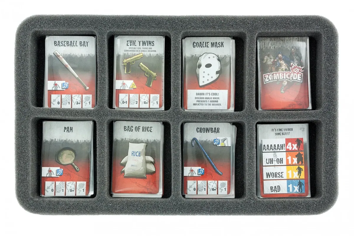 HSCX035BO 35 mm half-size Figure Foam Tray with base - 8 large cut-outs