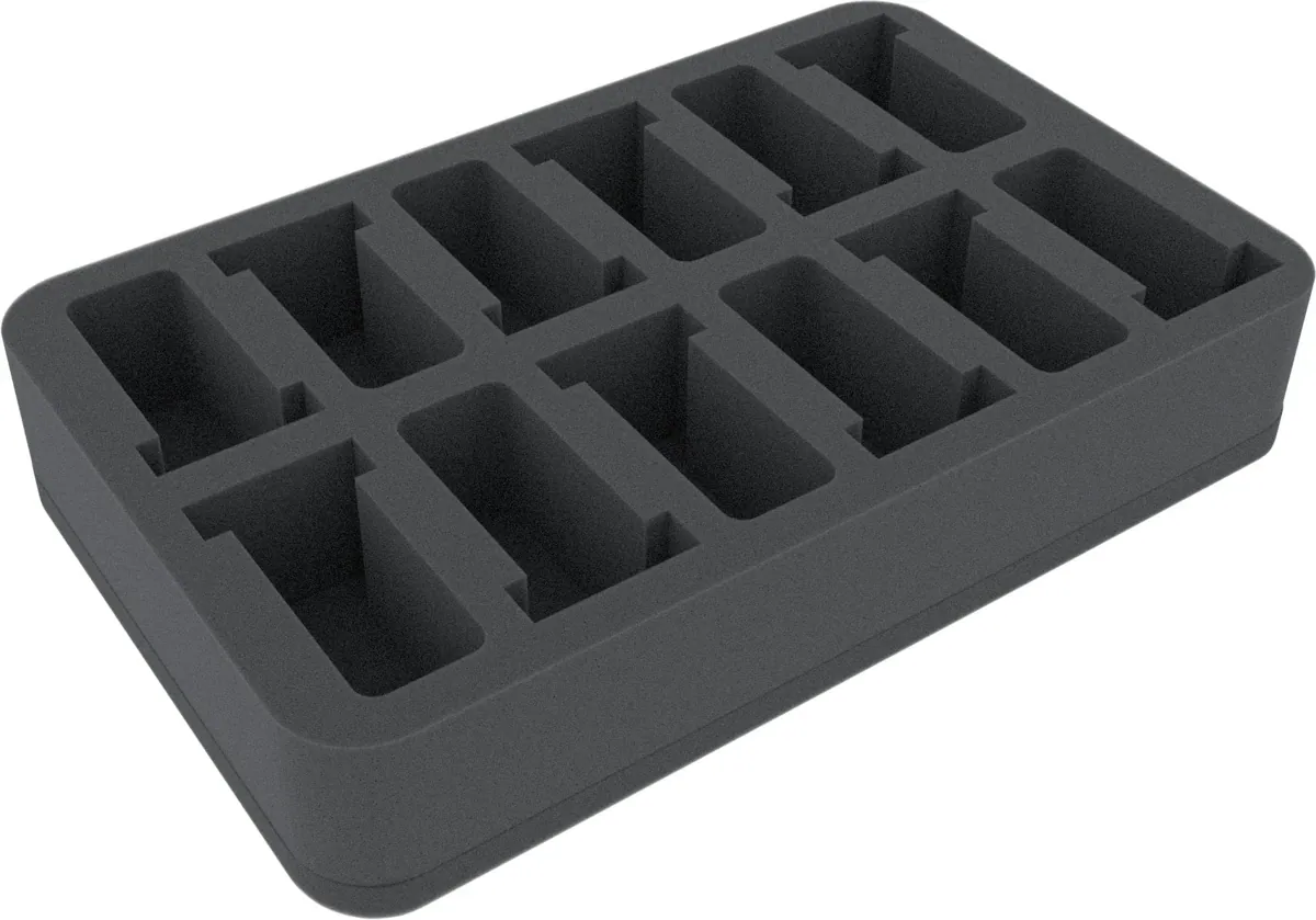 HSDT050BO 50 mm half-size Figure Foam Tray with 12 slots
