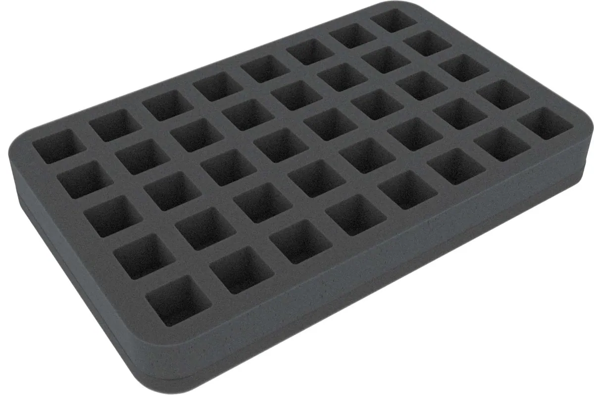 HSHM030BO 30 mm Half-Size foam tray with 40 square compartments