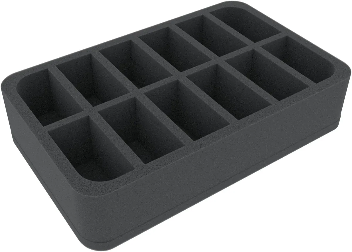 HSMECP060BO 60 mm half-size foam tray with 12 slots