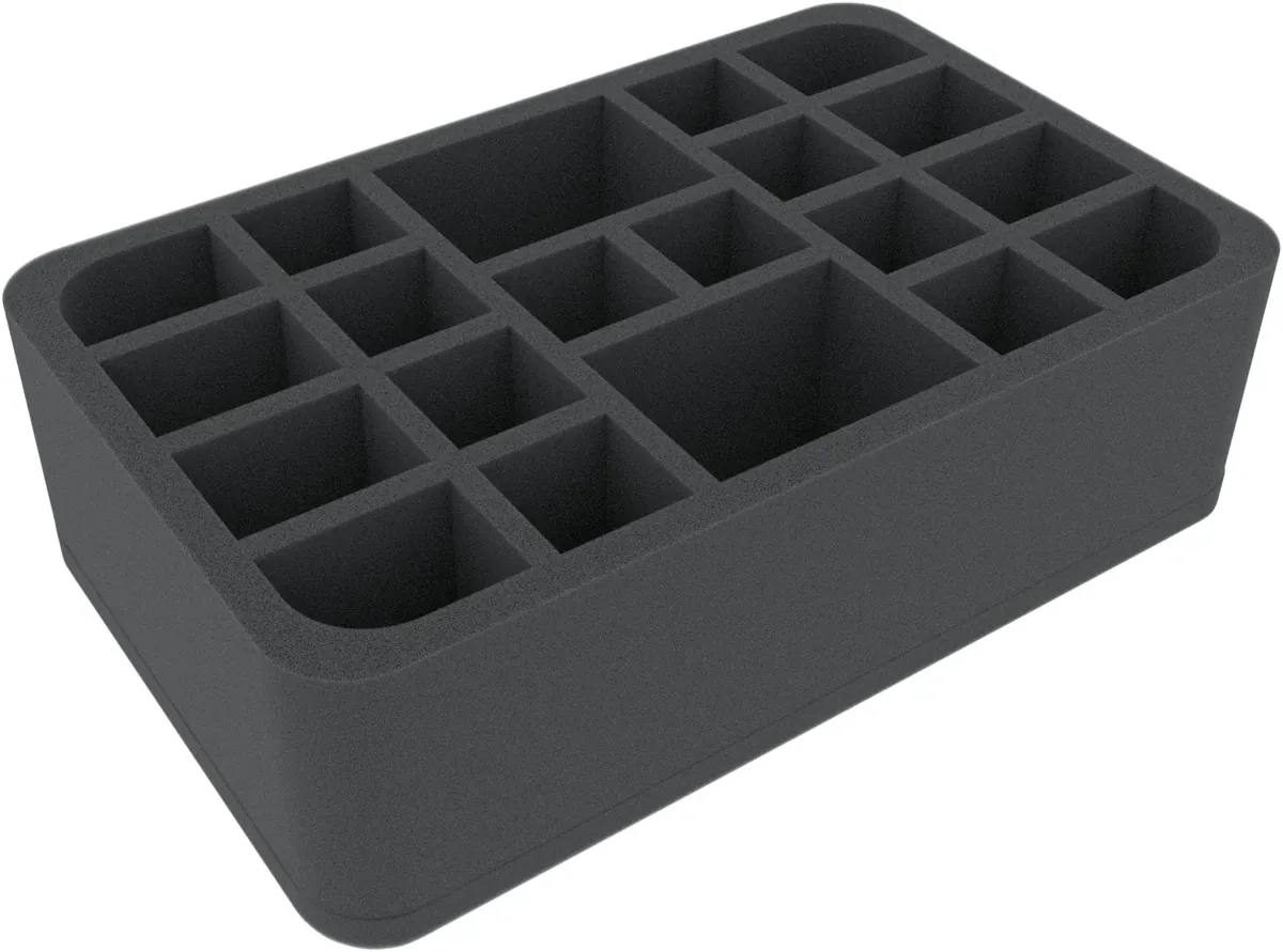 HSMEDN080BO 80 mm Half-Size foam tray with 20 compartments
