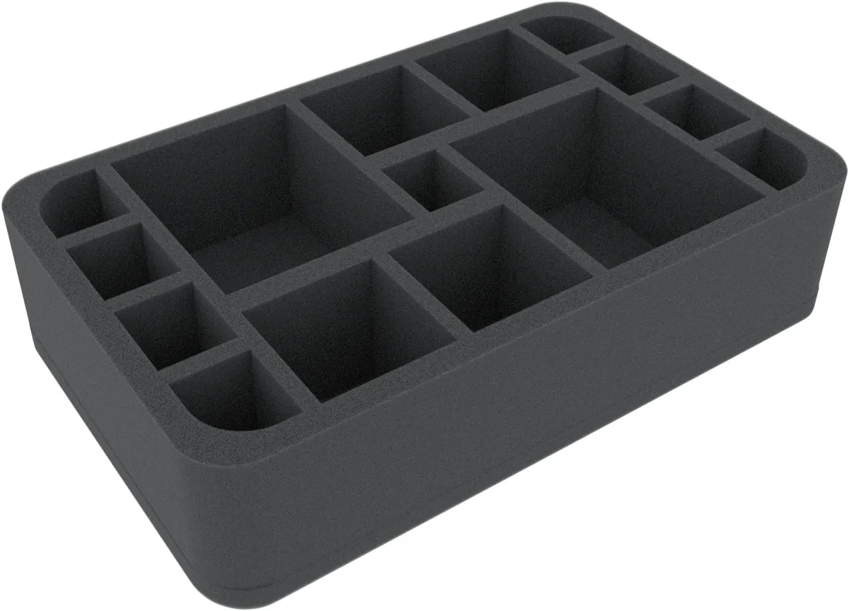 HSMEDR065BO 65 mm Half-Size foam tray with 15 compartments