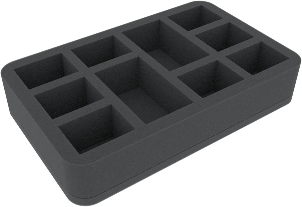 HSMEFF050BO 50 mm Half-Size foam tray with 10 compartments
