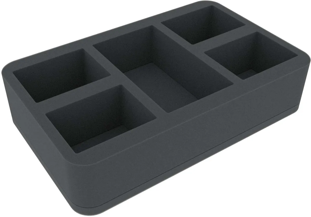 HSMEJK060BO 60 mm Half-Size foam tray with 5 compartments