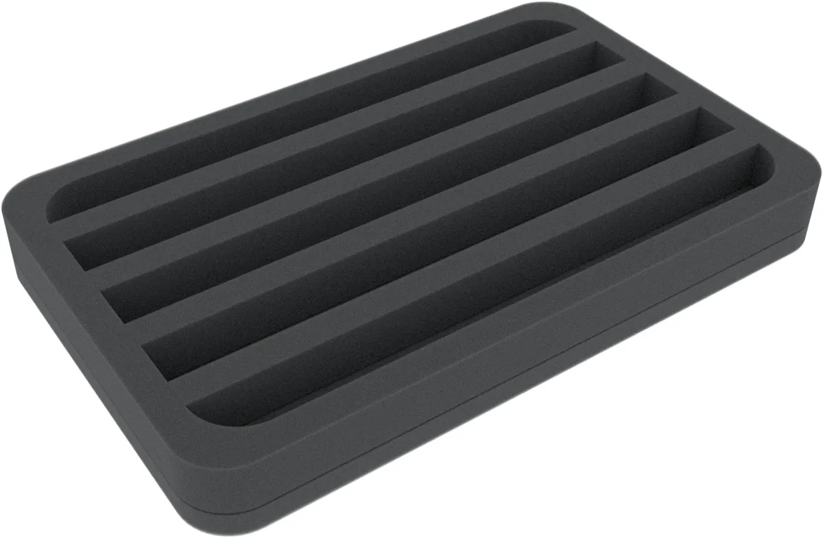 HSMELG030BO 30 mm Half-Size foam tray with 5 compartments