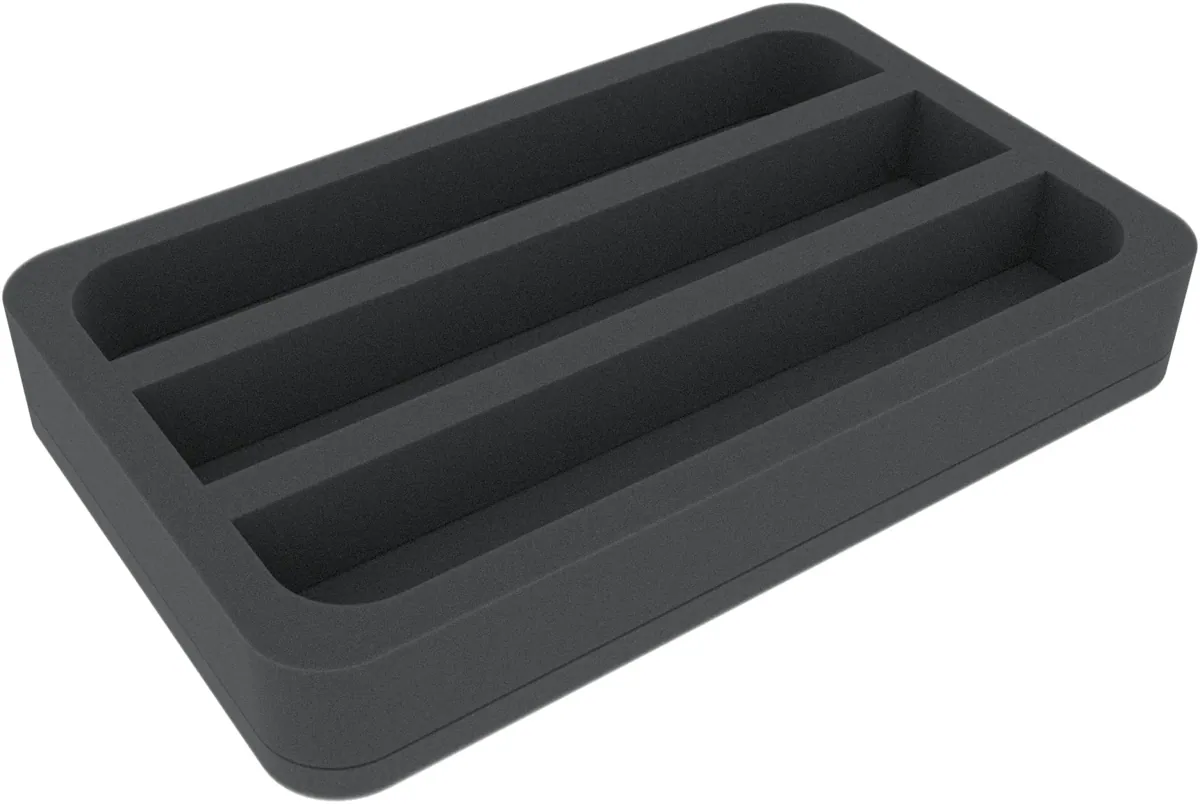 HSMELM040BO 40 mm Half-Size foam tray with 3 compartments