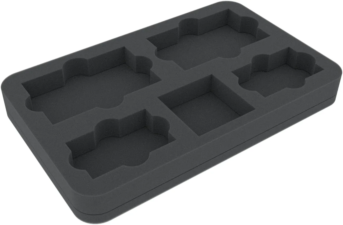 HSMEQB030BO 30 mm Half-Size foam tray with 5 compartments