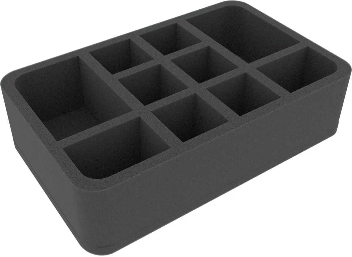 HSMFAH070BO 70 mm Half-Size foam tray with 10 compartments