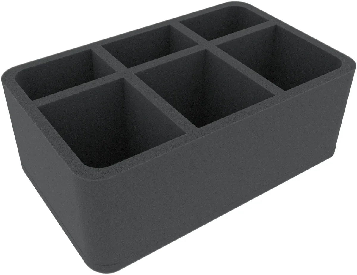 HSMFAJ100BO 100 mm Half-Size foam tray with 6 compartments