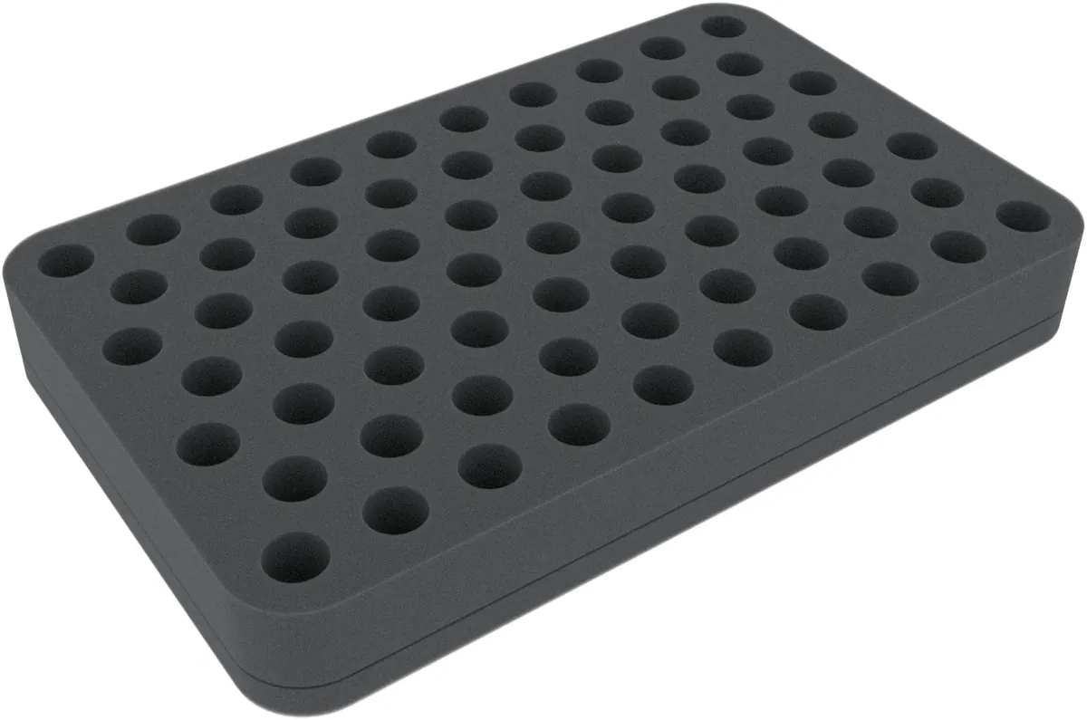 HSMFCB035BO 35 mm Half-Size foam tray with 67 compartments