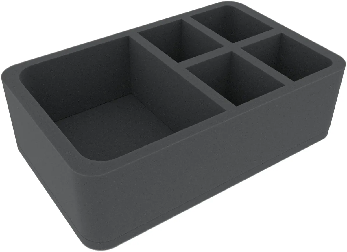 HSMFGD080BO 80 mm Half-Size foam tray with 5 compartments