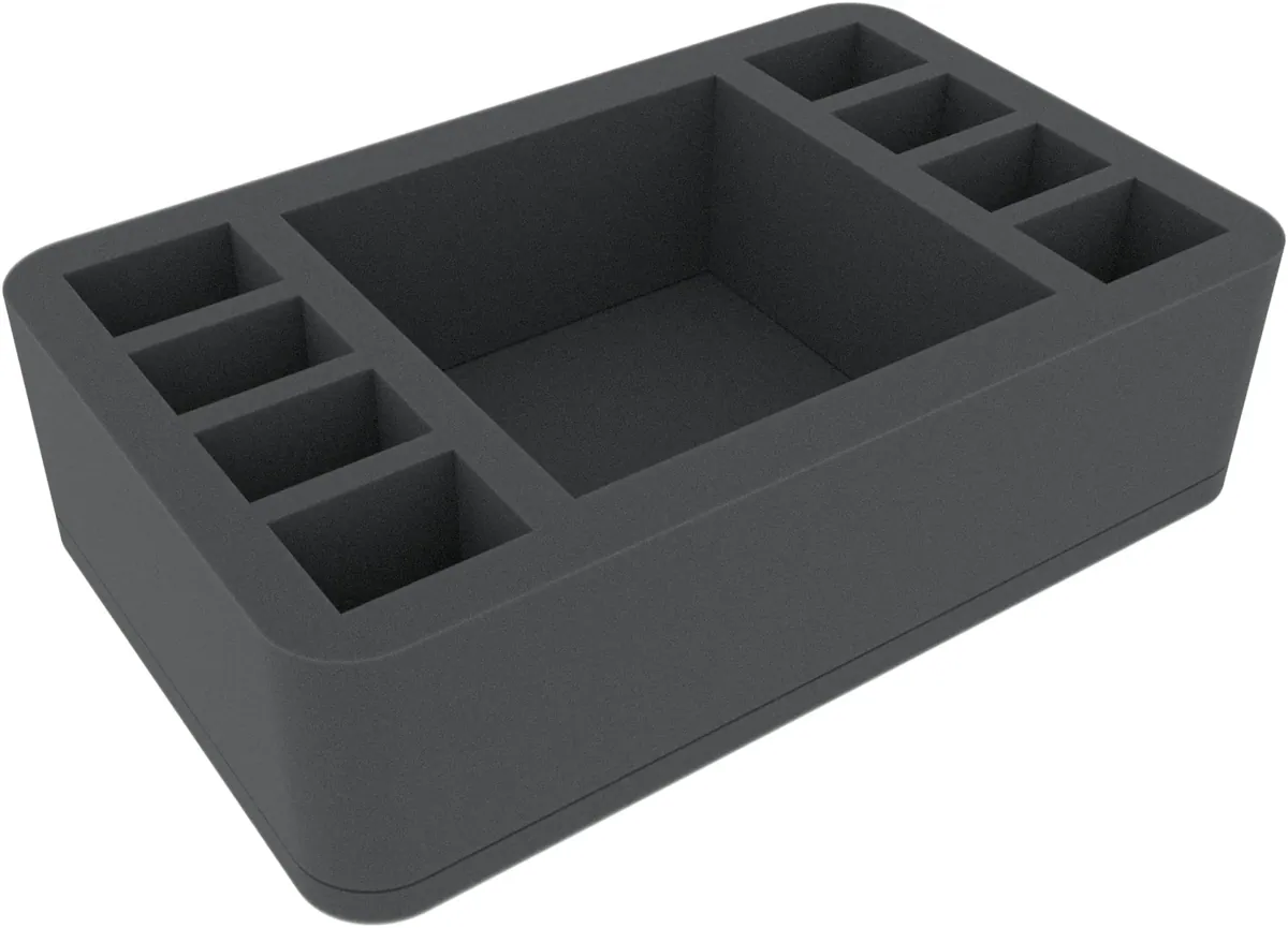 HSMFGS075BO 75 mm Half-Size foam tray with 9 compartments