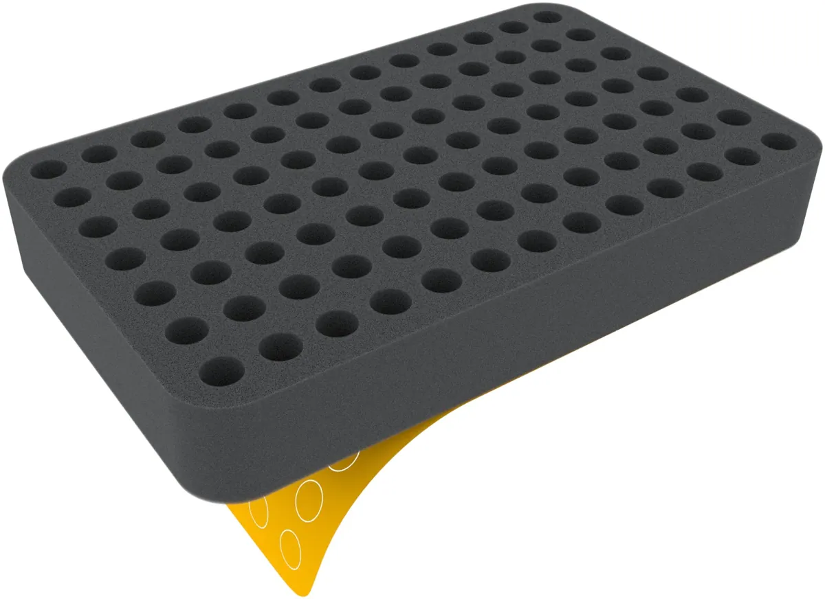 HSMFKA040S 40 mm Half-Size foam tray with 91 compartments - self-adhesive