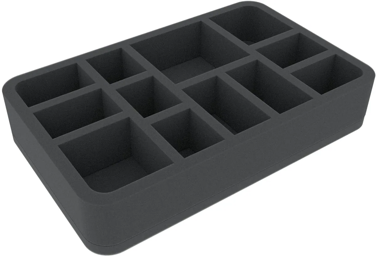 HSMFMP050BO 50 mm Half-Size foam tray with 12 compartments