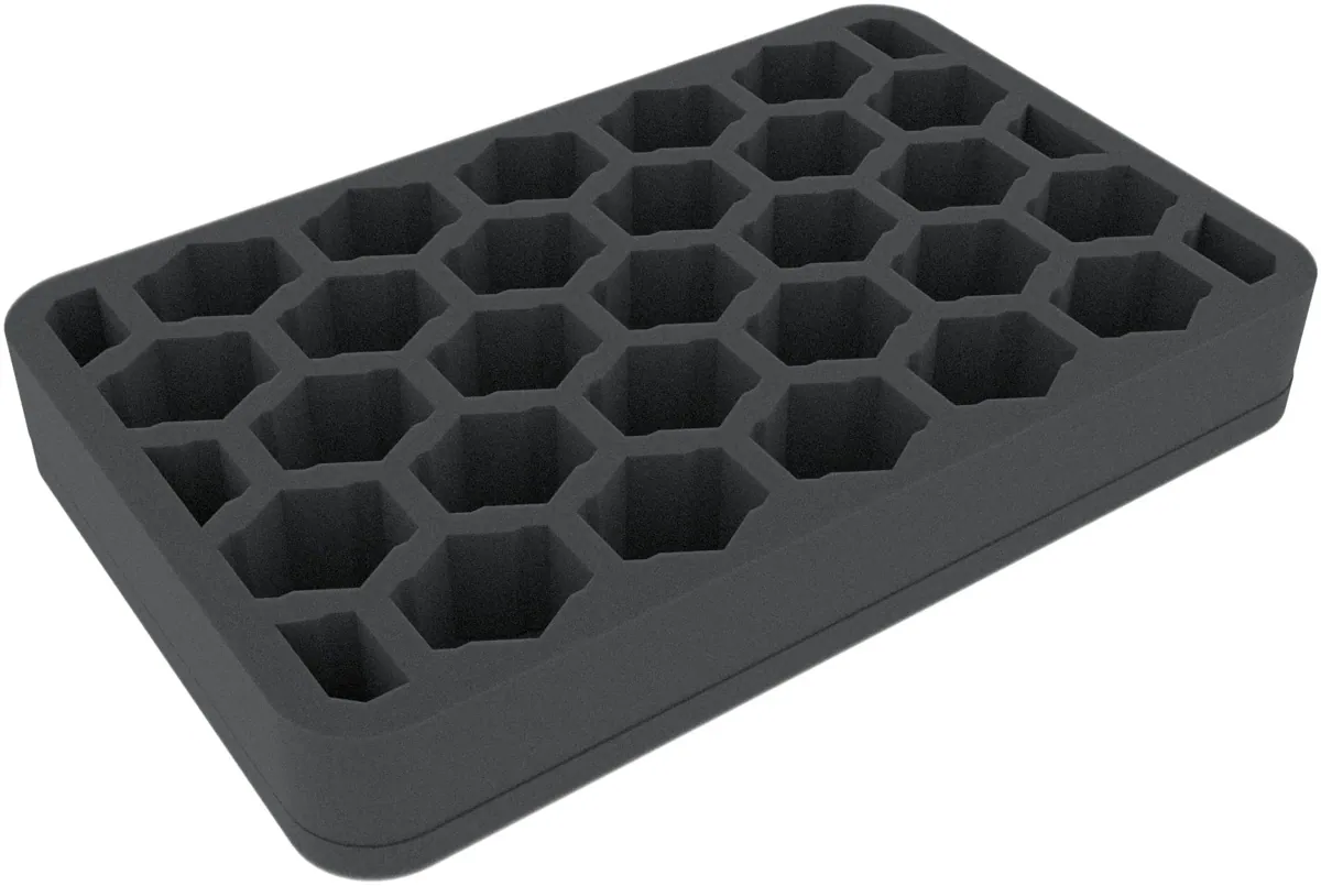 HSMFNK040BO 40 mm Half-Size foam tray with 33 compartments