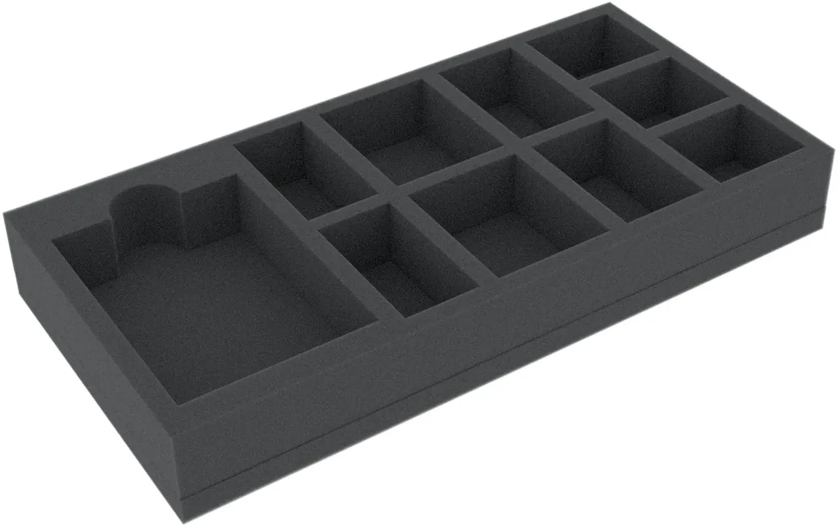 IEMFMA035BO 258 mm x 128 mm x 35 mm foam tray for board games with 10 compartments