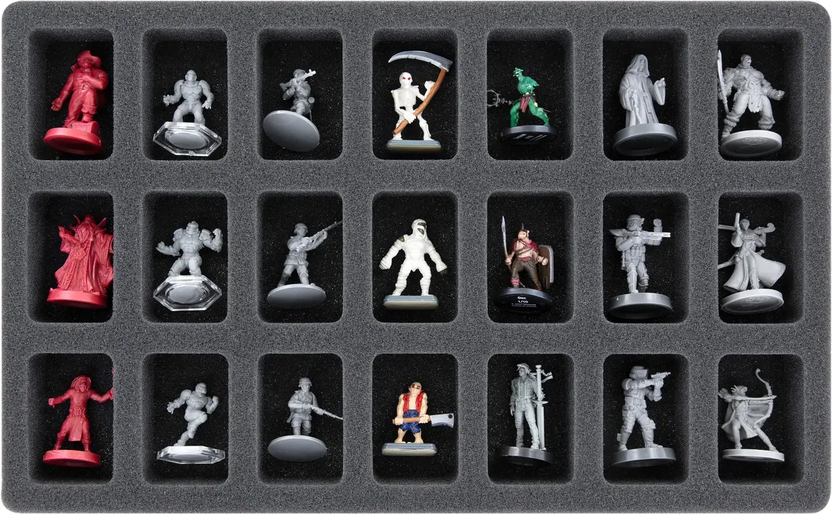 IG035A001 foam tray for Really Useful Boxes - 21 miniatures
