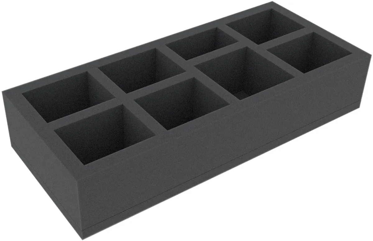 IOMFLY060BO 308 mm x 135 mm x 60 mm foam tray for board games with 8 compartments