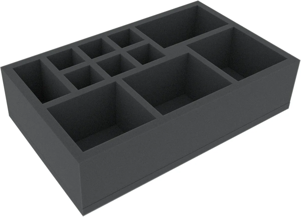 IPMFLA070BO 285 mm x 175 mm x 70 mm foam tray for board games with 11 compartments