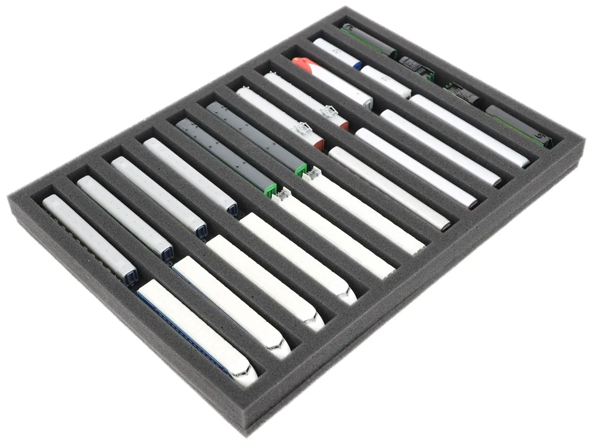 IU030A001 Feldherr foam insert for model railway - Z scale - 11 compartments - for horizontal storage