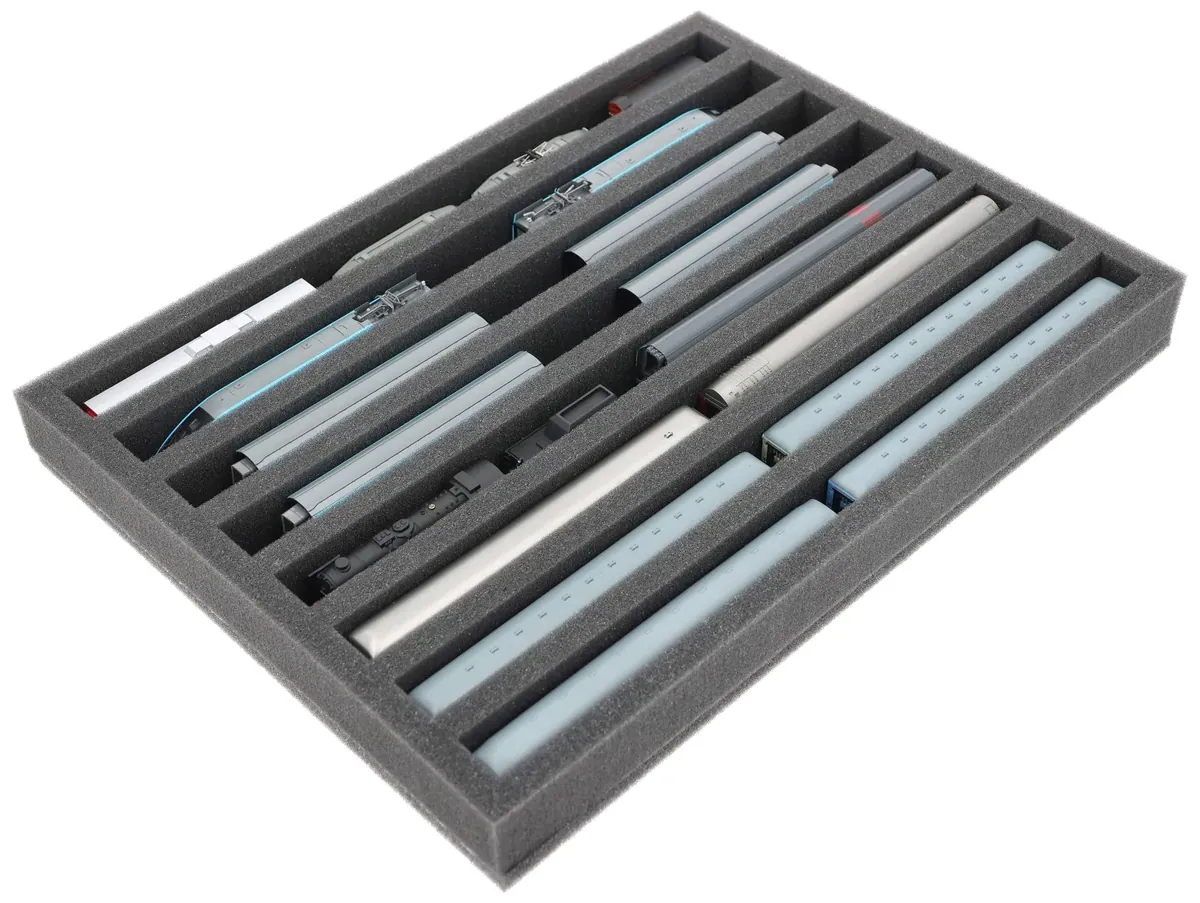 IU040A001 Feldherr foam insert for model railway - N scale - 8 compartments - for upright storage