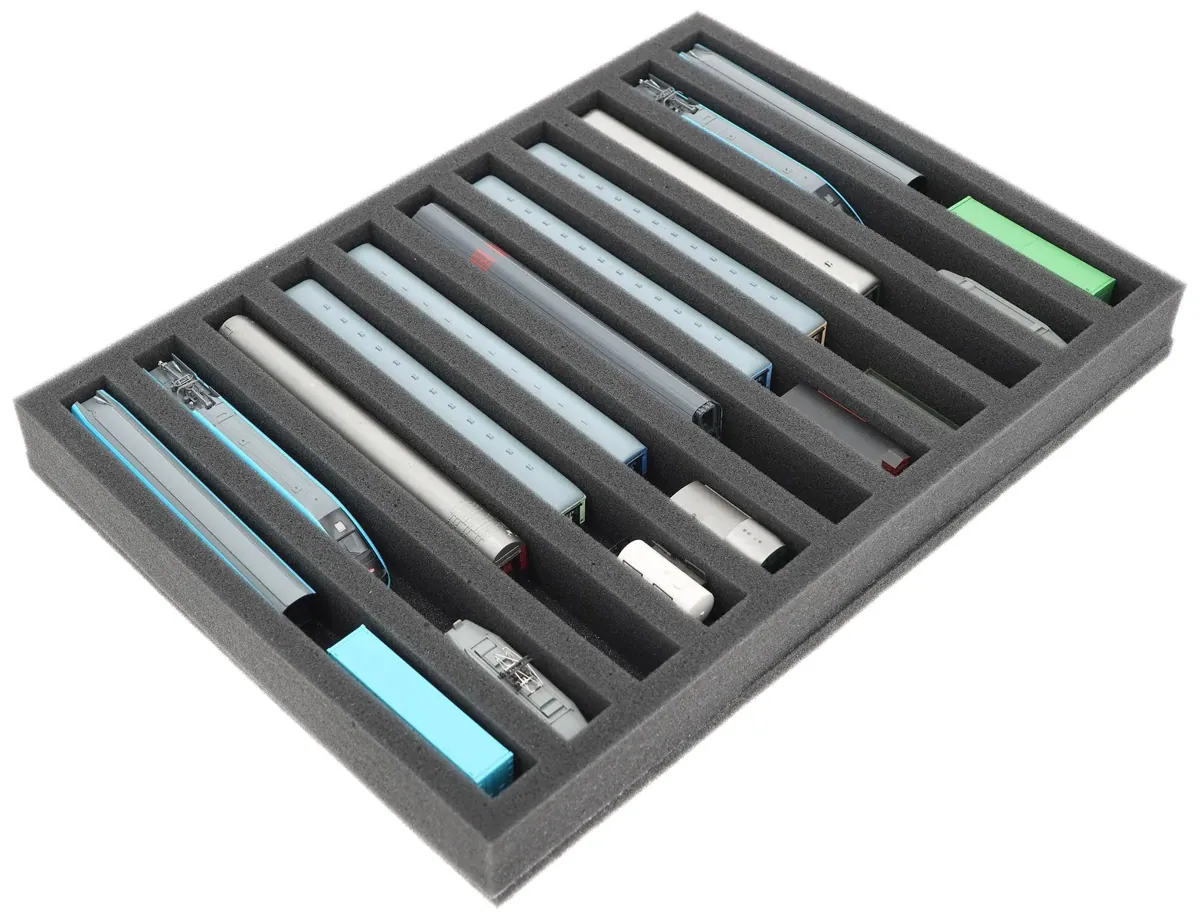 IU040A002 Feldherr foam insert for model railway - N scale - 11 compartments - for upright storage